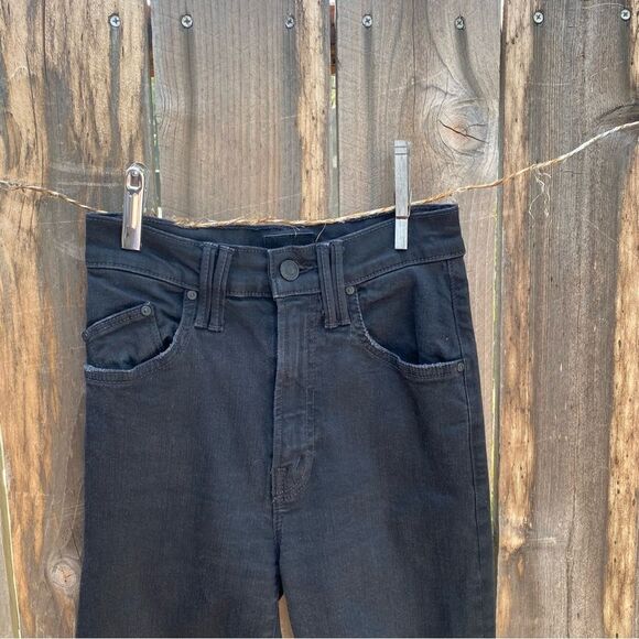 MOTHER THE DIAMOND SWOONER WASH: NOT GUILTY Jet Black Slim Fit Jeans size 24 - Picture 7 of 14